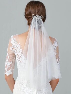 Soft Tulle & Rhinestone Bridal Veil Headpiece